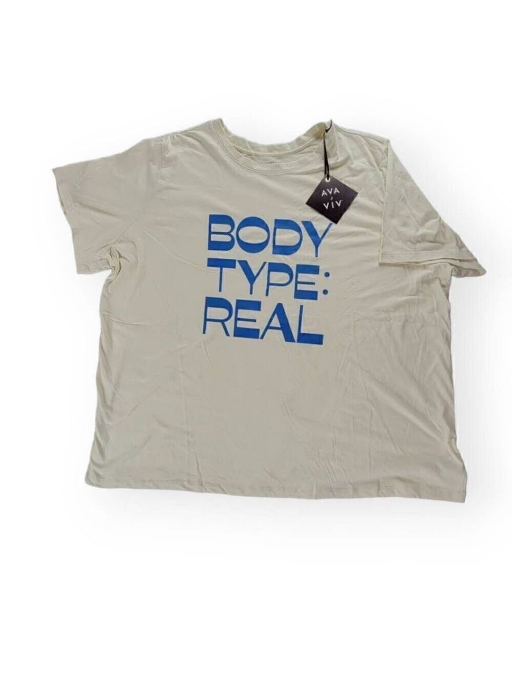 Ava & Viv Cream Graphic Tee 3X